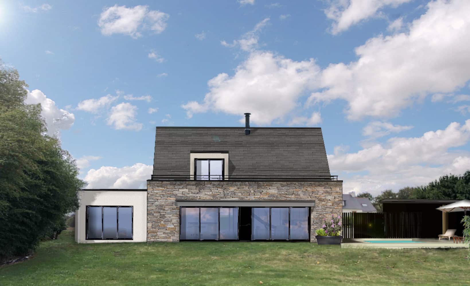 CONSTR1 1 - Construction d'une maison individuelle - Poullan-sur-Mer - Quimper Brest